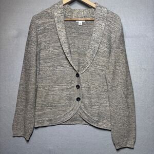 Croft & Barrow Cardigan Sweater XL Gray Knit Shawl Collar Cozy Chic Cottagecore
